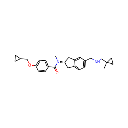 CN(C(=O)c1ccc(OCC2CC2)cc1)[C@@H]1Cc2ccc(CNCC3(C)CC3)cc2C1 ZINC000068245829