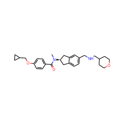 CN(C(=O)c1ccc(OCC2CC2)cc1)[C@@H]1Cc2ccc(CNCC3CCOCC3)cc2C1 ZINC000068245828