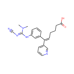 CN(C)/C(=N\C#N)Nc1cccc(/C(=C\CCCC(=O)O)c2cccnc2)c1 ZINC000013796560