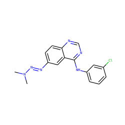 CN(C)/N=N/c1ccc2ncnc(Nc3cccc(Cl)c3)c2c1 ZINC000013527482