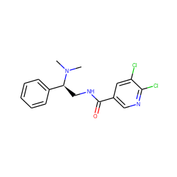 CN(C)[C@@H](CNC(=O)c1cnc(Cl)c(Cl)c1)c1ccccc1 ZINC000003365786