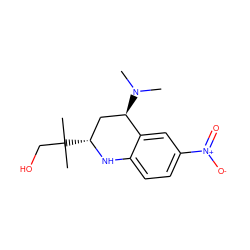 CN(C)[C@@H]1C[C@@H](C(C)(C)CO)Nc2ccc([N+](=O)[O-])cc21 ZINC000003972448