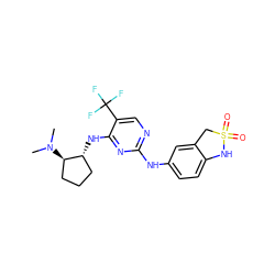 CN(C)[C@@H]1CCC[C@H]1Nc1nc(Nc2ccc3c(c2)CS(=O)(=O)N3)ncc1C(F)(F)F ZINC000040835403