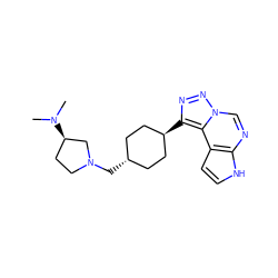 CN(C)[C@@H]1CCN(C[C@H]2CC[C@H](c3nnn4cnc5[nH]ccc5c34)CC2)C1 ZINC001772586365