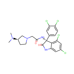 CN(C)[C@@H]1CCN(CC(=O)N[C@@]2(c3ccc(Cl)c(Cl)c3)C(=O)Nc3cc(Cl)cc(Cl)c32)C1 ZINC000095554381