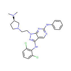 CN(C)[C@@H]1CCN(CCn2nc(Nc3c(Cl)cccc3Cl)c3cnc(Nc4ccccc4)nc32)C1 ZINC000040423610