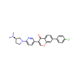 CN(C)[C@@H]1CCN(c2ccc(-c3coc4cc(-c5ccc(Cl)cc5)ccc4c3=O)cn2)C1 ZINC000036351542