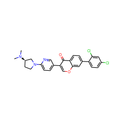 CN(C)[C@@H]1CCN(c2ccc(-c3coc4cc(-c5ccc(Cl)cc5Cl)ccc4c3=O)cn2)C1 ZINC000036351530