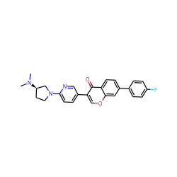 CN(C)[C@@H]1CCN(c2ccc(-c3coc4cc(-c5ccc(F)cc5)ccc4c3=O)cn2)C1 ZINC000036351581