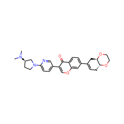 CN(C)[C@@H]1CCN(c2ccc(-c3coc4cc(C5=CC[C@H]6OCCO[C@@H]6C5)ccc4c3=O)cn2)C1 ZINC000036351609