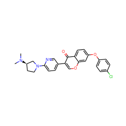 CN(C)[C@@H]1CCN(c2ccc(-c3coc4cc(Oc5ccc(Cl)cc5)ccc4c3=O)cn2)C1 ZINC000036351551