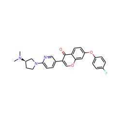 CN(C)[C@@H]1CCN(c2ccc(-c3coc4cc(Oc5ccc(F)cc5)ccc4c3=O)cn2)C1 ZINC000036351556