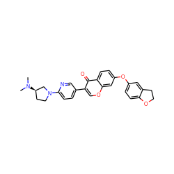 CN(C)[C@@H]1CCN(c2ccc(-c3coc4cc(Oc5ccc6c(c5)CCO6)ccc4c3=O)cn2)C1 ZINC000036351575