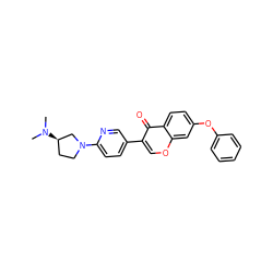 CN(C)[C@@H]1CCN(c2ccc(-c3coc4cc(Oc5ccccc5)ccc4c3=O)cn2)C1 ZINC000036351554