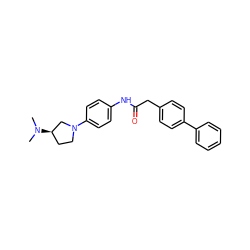CN(C)[C@@H]1CCN(c2ccc(NC(=O)Cc3ccc(-c4ccccc4)cc3)cc2)C1 ZINC000028117523