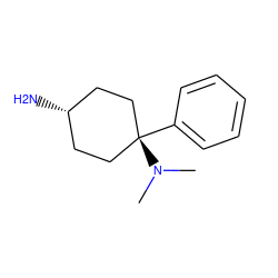 CN(C)[C@]1(c2ccccc2)CC[C@@H](N)CC1 ZINC000299829659