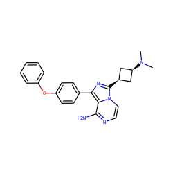 CN(C)[C@H]1C[C@@H](c2nc(-c3ccc(Oc4ccccc4)cc3)c3c(N)nccn32)C1 ZINC000261158833