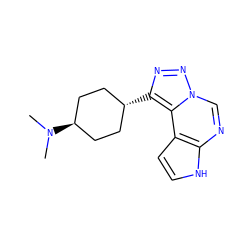 CN(C)[C@H]1CC[C@H](c2nnn3cnc4[nH]ccc4c23)CC1 ZINC001772639376