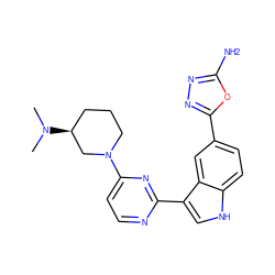 CN(C)[C@H]1CCCN(c2ccnc(-c3c[nH]c4ccc(-c5nnc(N)o5)cc34)n2)C1 ZINC000145417505