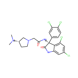 CN(C)[C@H]1CCN(CC(=O)N[C@@]2(c3ccc(Cl)c(Cl)c3)C(=O)Nc3cc(Cl)cc(Cl)c32)C1 ZINC000095554411