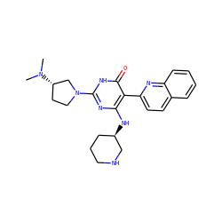 CN(C)[C@H]1CCN(c2nc(N[C@@H]3CCCNC3)c(-c3ccc4ccccc4n3)c(=O)[nH]2)C1 ZINC000220626016