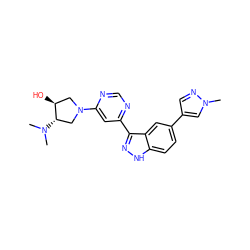 CN(C)[C@H]1CN(c2cc(-c3n[nH]c4ccc(-c5cnn(C)c5)cc34)ncn2)C[C@@H]1O ZINC000225552534