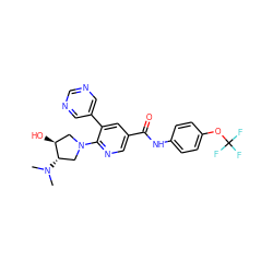 CN(C)[C@H]1CN(c2ncc(C(=O)Nc3ccc(OC(F)(F)F)cc3)cc2-c2cncnc2)C[C@@H]1O ZINC000224439315