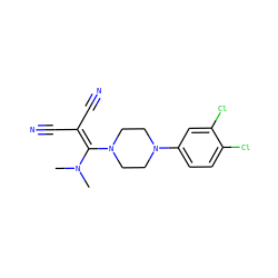 CN(C)C(=C(C#N)C#N)N1CCN(c2ccc(Cl)c(Cl)c2)CC1 ZINC000001400003