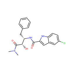 CN(C)C(=O)[C@@H](O)[C@H](Cc1ccccc1)NC(=O)c1cc2cc(Cl)ccc2[nH]1 ZINC000013780528