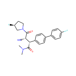 CN(C)C(=O)[C@@H](c1ccc(-c2ccc(F)cc2)cc1)[C@H](N)C(=O)N1CC[C@H](F)C1 ZINC000053006667