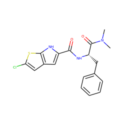 CN(C)C(=O)[C@H](Cc1ccccc1)NC(=O)c1cc2cc(Cl)sc2[nH]1 ZINC000000590905