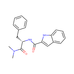 CN(C)C(=O)[C@H](Cc1ccccc1)NC(=O)c1cc2ccccc2[nH]1 ZINC000013780544