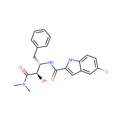 CN(C)C(=O)[C@H](O)[C@H](Cc1ccccc1)NC(=O)c1cc2cc(Cl)ccc2[nH]1 ZINC000001544567