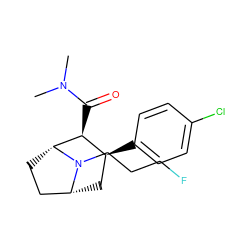 CN(C)C(=O)[C@H]1[C@@H](c2ccc(Cl)cc2)C[C@@H]2CC[C@H]1N2CCCF ZINC000084652930