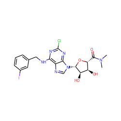 CN(C)C(=O)[C@H]1O[C@@H](n2cnc3c(NCc4cccc(I)c4)nc(Cl)nc32)[C@H](O)[C@@H]1O ZINC000028568835