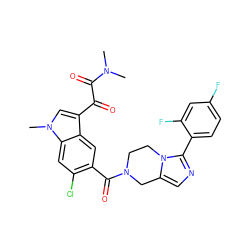 CN(C)C(=O)C(=O)c1cn(C)c2cc(Cl)c(C(=O)N3CCn4c(cnc4-c4ccc(F)cc4F)C3)cc12 ZINC000028708621