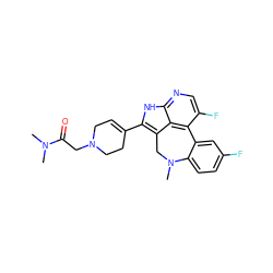 CN(C)C(=O)CN1CC=C(c2[nH]c3ncc(F)c4c3c2CN(C)c2ccc(F)cc2-4)CC1 ZINC001772639153