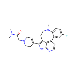 CN(C)C(=O)CN1CC=C(c2[nH]c3nccc4c3c2CCN(C)c2ccc(F)cc2-4)CC1 ZINC001772627158