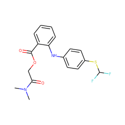 CN(C)C(=O)COC(=O)c1ccccc1Nc1ccc(SC(F)F)cc1 ZINC000005710307