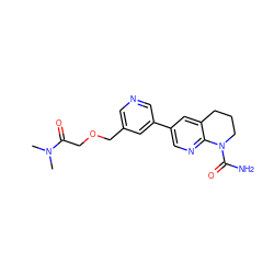 CN(C)C(=O)COCc1cncc(-c2cnc3c(c2)CCCN3C(N)=O)c1 ZINC001772639293