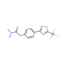 CN(C)C(=O)Cc1ccc(-c2noc(C(F)(F)F)n2)cc1 ZINC000142883381