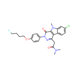 CN(C)C(=O)Cc1nn(-c2ccc(OCCCCF)cc2)c(=O)c2c1c1ccc(Cl)cc1n2C ZINC000473111219