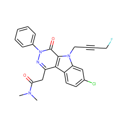 CN(C)C(=O)Cc1nn(-c2ccccc2)c(=O)c2c1c1ccc(Cl)cc1n2CC#CCF ZINC000473113995