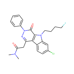 CN(C)C(=O)Cc1nn(-c2ccccc2)c(=O)c2c1c1ccc(Cl)cc1n2CCCCF ZINC000473115295