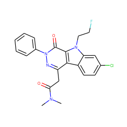 CN(C)C(=O)Cc1nn(-c2ccccc2)c(=O)c2c1c1ccc(Cl)cc1n2CCF ZINC000473112067