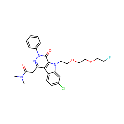 CN(C)C(=O)Cc1nn(-c2ccccc2)c(=O)c2c1c1ccc(Cl)cc1n2CCOCCOCCF ZINC000473114590