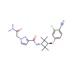 CN(C)C(=O)Cn1ccc(C(=O)N[C@H]2C(C)(C)[C@H](Oc3ccc(C#N)c(Cl)c3)C2(C)C)n1 ZINC000261080514