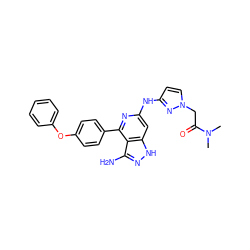 CN(C)C(=O)Cn1ccc(Nc2cc3[nH]nc(N)c3c(-c3ccc(Oc4ccccc4)cc3)n2)n1 ZINC000204817539