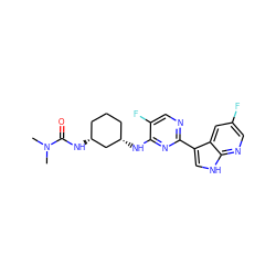 CN(C)C(=O)N[C@@H]1CCC[C@H](Nc2nc(-c3c[nH]c4ncc(F)cc34)ncc2F)C1 ZINC000204070344