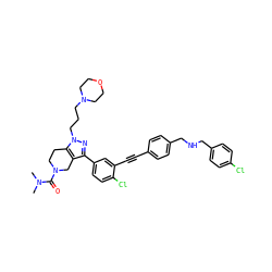 CN(C)C(=O)N1CCc2c(c(-c3ccc(Cl)c(C#Cc4ccc(CNCc5ccc(Cl)cc5)cc4)c3)nn2CCCN2CCOCC2)C1 ZINC000095597704